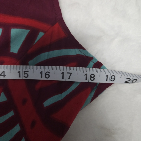 Red and Blue Geometric Maxi Dress - Picture 4 of 5